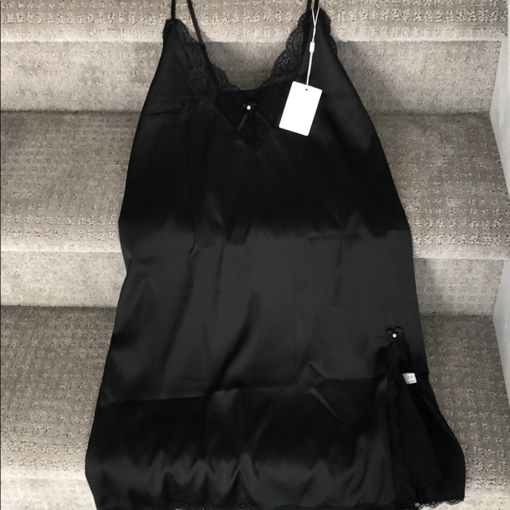 Black “silk” night gown